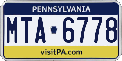PA license plate MTA6778