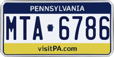 PA license plate MTA6786