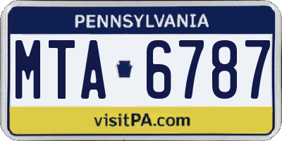 PA license plate MTA6787