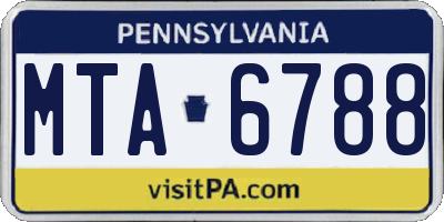 PA license plate MTA6788