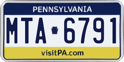 PA license plate MTA6791