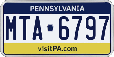 PA license plate MTA6797