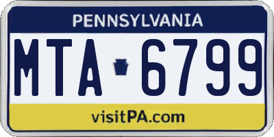 PA license plate MTA6799