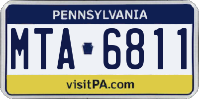 PA license plate MTA6811