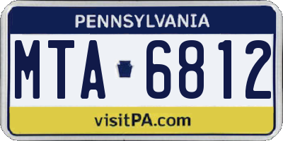 PA license plate MTA6812