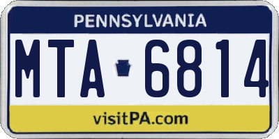 PA license plate MTA6814