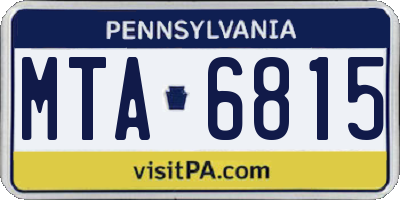 PA license plate MTA6815