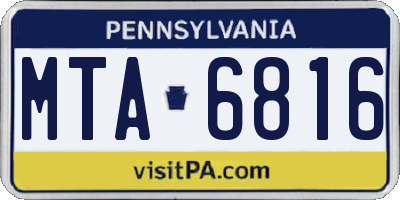 PA license plate MTA6816
