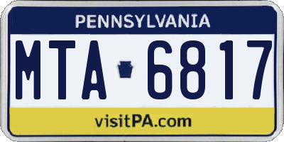 PA license plate MTA6817