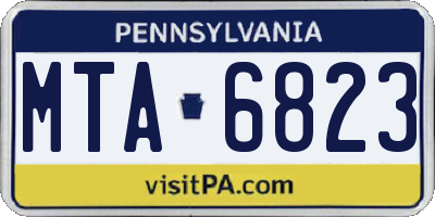 PA license plate MTA6823