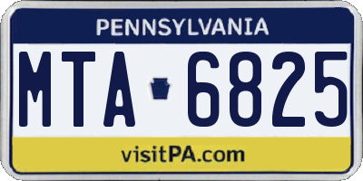 PA license plate MTA6825