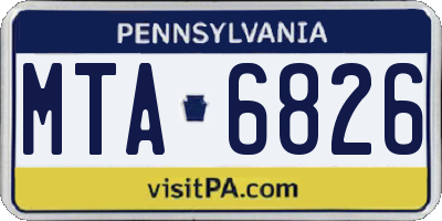 PA license plate MTA6826