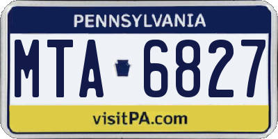 PA license plate MTA6827