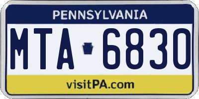 PA license plate MTA6830