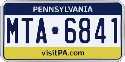 PA license plate MTA6841