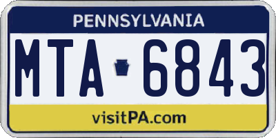 PA license plate MTA6843