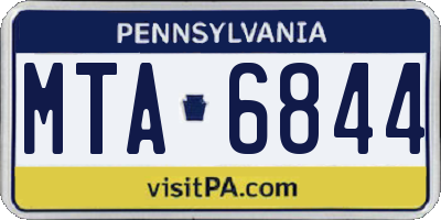 PA license plate MTA6844