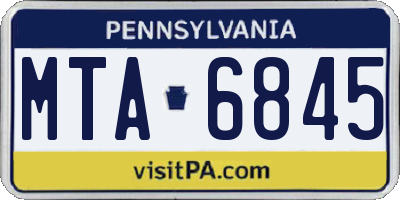 PA license plate MTA6845