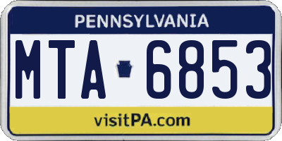 PA license plate MTA6853