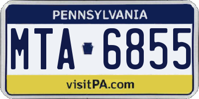 PA license plate MTA6855