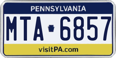 PA license plate MTA6857