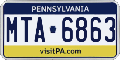 PA license plate MTA6863