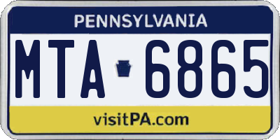 PA license plate MTA6865