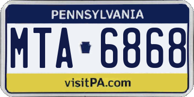 PA license plate MTA6868