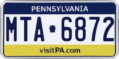 PA license plate MTA6872