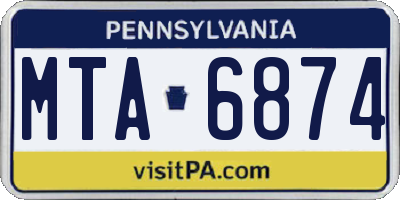 PA license plate MTA6874