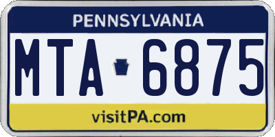 PA license plate MTA6875