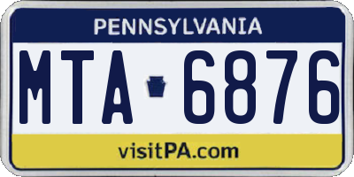 PA license plate MTA6876