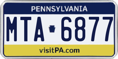 PA license plate MTA6877