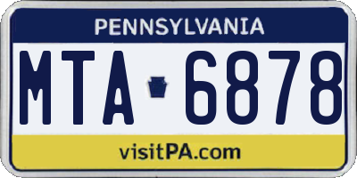 PA license plate MTA6878