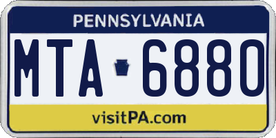 PA license plate MTA6880