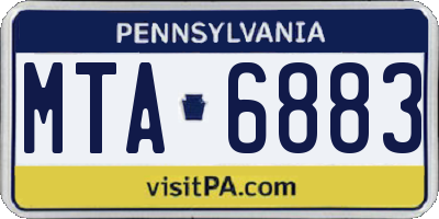 PA license plate MTA6883