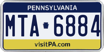 PA license plate MTA6884