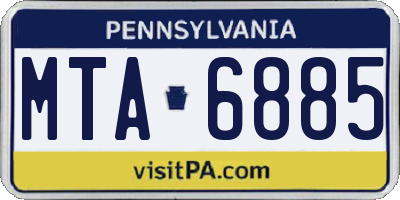 PA license plate MTA6885