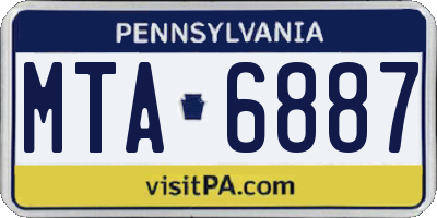PA license plate MTA6887
