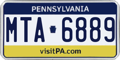 PA license plate MTA6889