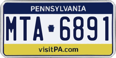 PA license plate MTA6891