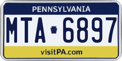 PA license plate MTA6897