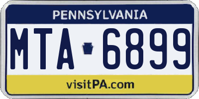PA license plate MTA6899