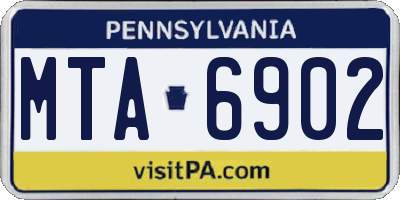 PA license plate MTA6902