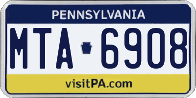 PA license plate MTA6908