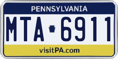 PA license plate MTA6911