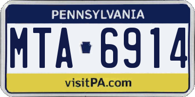 PA license plate MTA6914