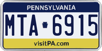 PA license plate MTA6915