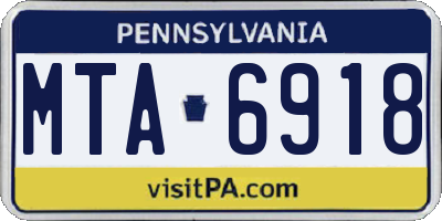 PA license plate MTA6918
