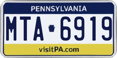 PA license plate MTA6919